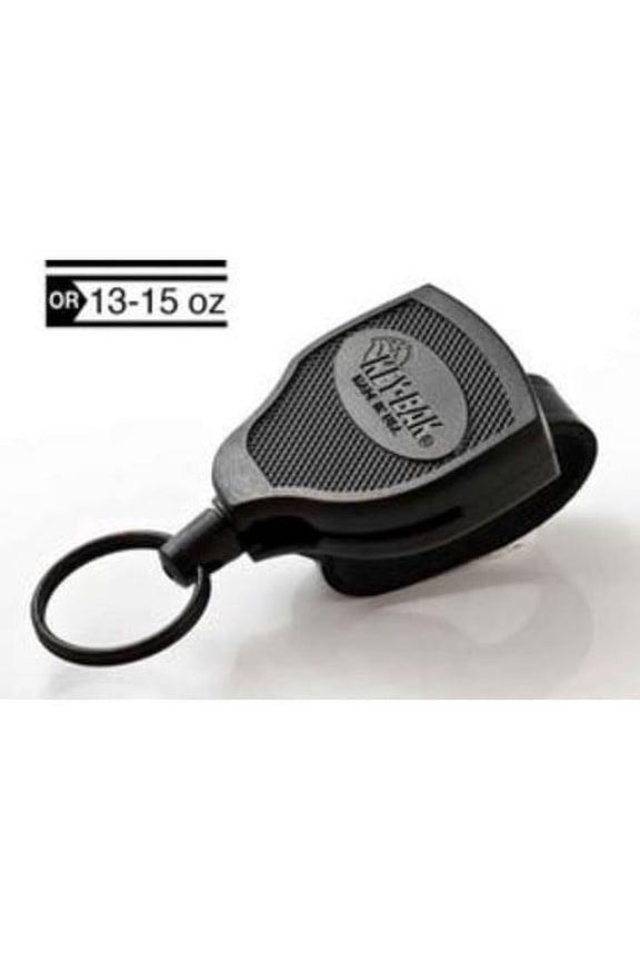 48 Locking Polycarbonate Retractable Keychain Holder with 36-inch Kevlar Cord, - Black