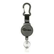 KEY-BAK MID6-DUO Badge Reel and Keychain with Carabiner - Black