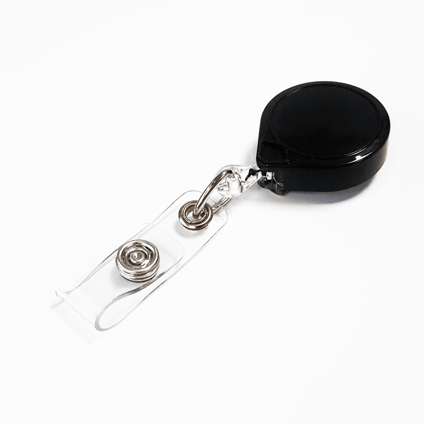 KEY-BAK MINI-BAK Retractable Badge Holder with 36 Nylon Cord, Steel Belt  Clip-Black