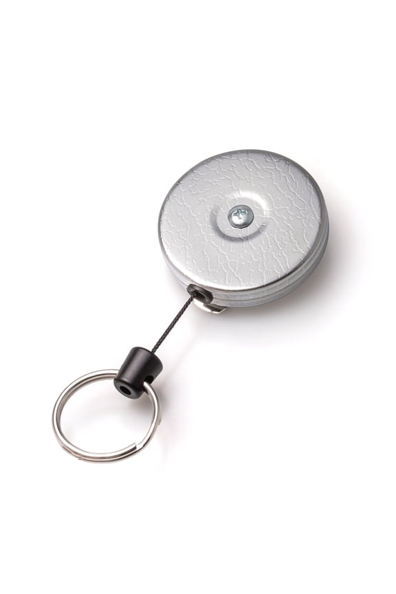 Original Chain Retractable Keychain with a 24" Stainless Steel Chain, Chrome Front, Steel Belt Clip, 8 oz. Retraction, Split Ring J101