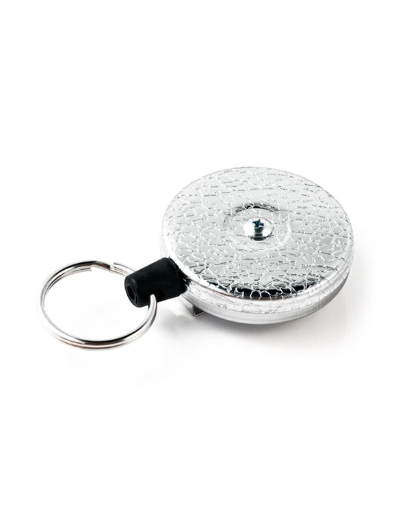 Original HD Retractable Keychain, 48" Kevlar Cord, Chrome Front, Steel Belt Loop, 8 oz. Retraction, Split Ring