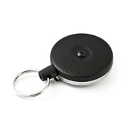 KEY-BAK Original SD Retractable Keychain, 36" Retractable Cord, Black Front, Steel Belt Clip, 13 oz. Retraction, Split Ring