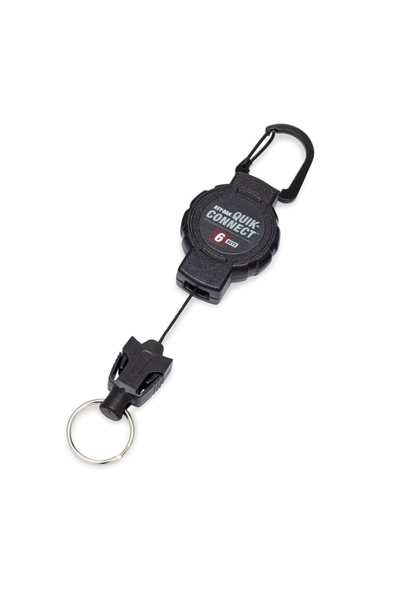 Quik-Connect Polycarbonate Retractable Keychain with Carabiner- Upto 6 Keys Capacity