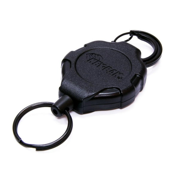 KEY-BAK RATCH-IT Black Retractable Keychain Holder, 48" Kevlar Cord, Secure Tools, and Keys