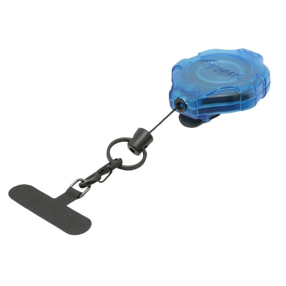 KEY-BAK Ratch-It Retractable Anti-Theft Phone Tether with Belt Clip for All Cases- Translucent Blue