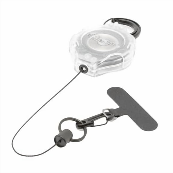 KEY-BAK Retractable Anti-Theft Phone Tether with Carabiner & Universal Smartphone Connection- Clear