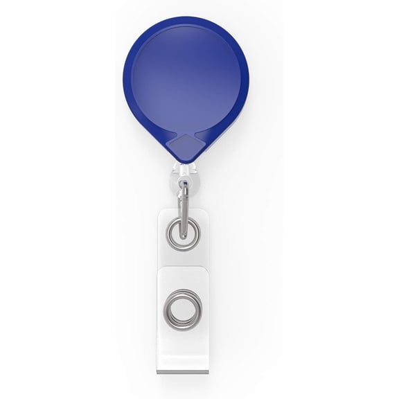 KEY-BAK Retractable Badge Reel & ID Badge Holder with Swivel Bulldog Clip-Blue