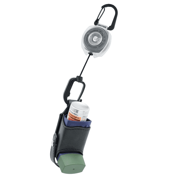 KEY-BAK Retractor for Your Inhaler Case with 24" Cord for Adults & Kids (Black)