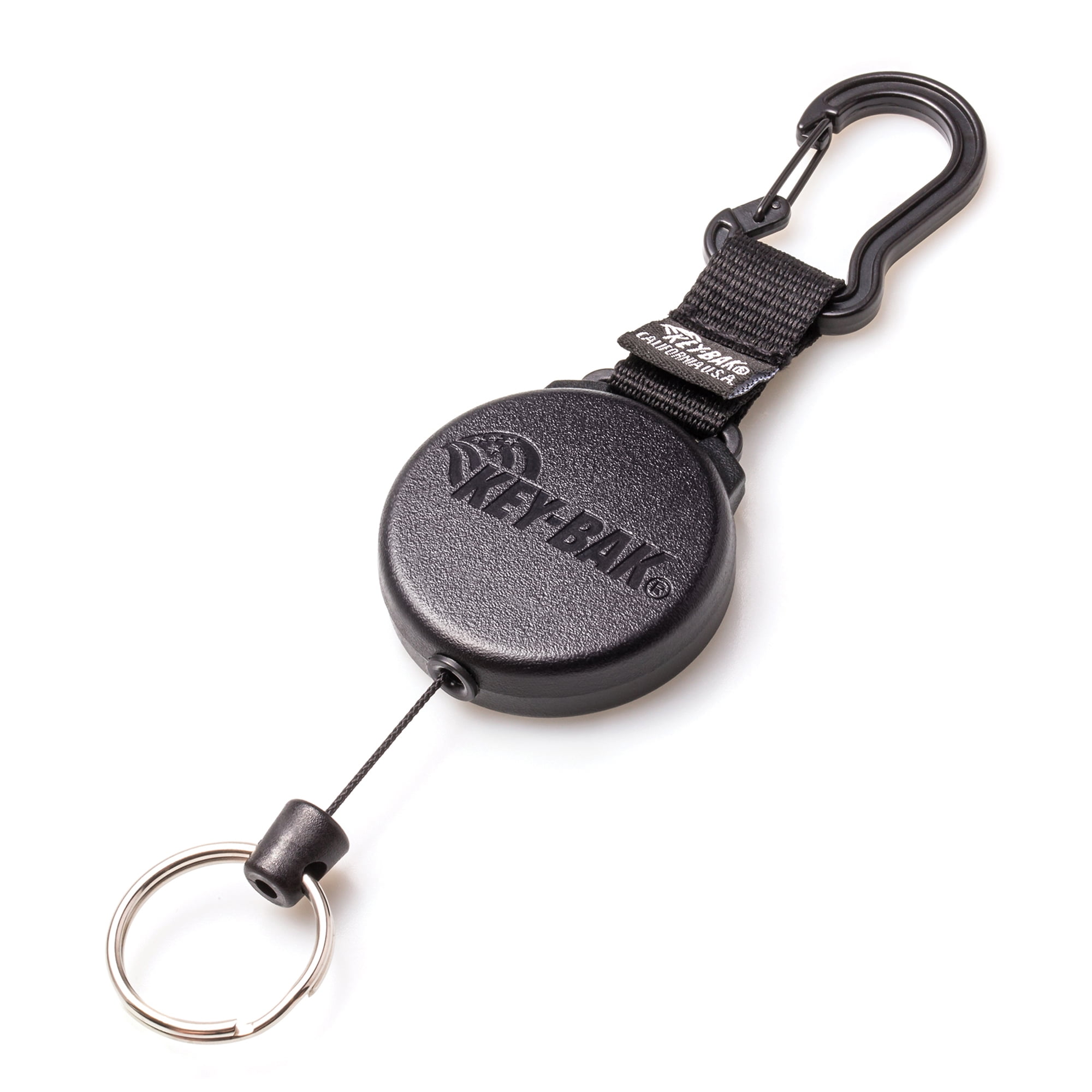 Key-Bak Super48 Heavy Duty 8oz. Locking Retractable Reel, 48 Kevlar Cord, Black