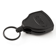 KEY-BAK SUPER48 HD 8 oz. Locking Retractable Keychain, 48 Retractable Cord, Black Polycarbonate Case, Steel Belt Clip, Oversized Split Ring