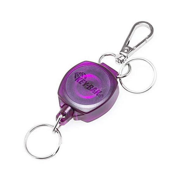 KEY-BAK SnapBack 24-inch Aramid Cord Retractable Keychains - Purple(Standard)