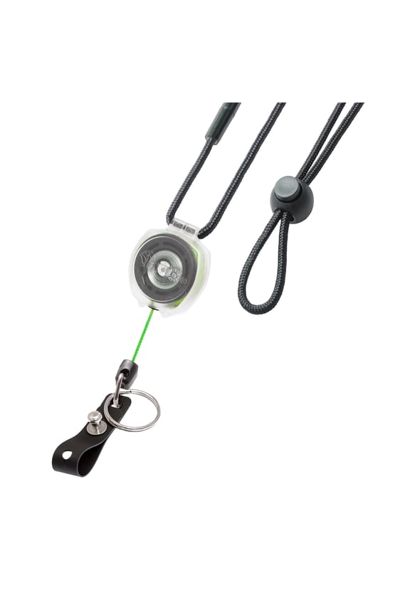 Super Duty Lanyard Badge & ID Holder with Clear Sidekick Retractable Keychain- Green