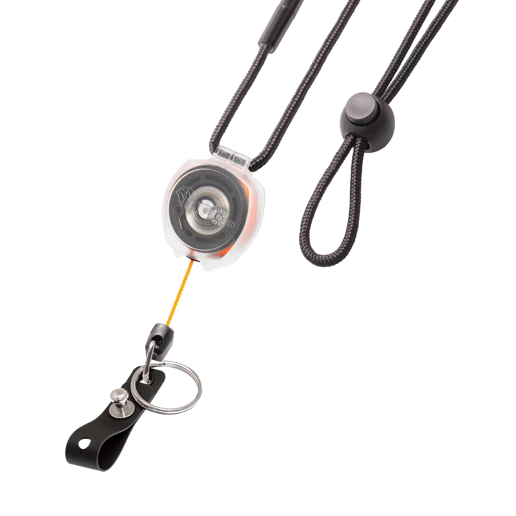 KEY-BAK Super Duty ID Badge Holder & Clear Sidekick Retractable Keychain with Lanyard- Orange