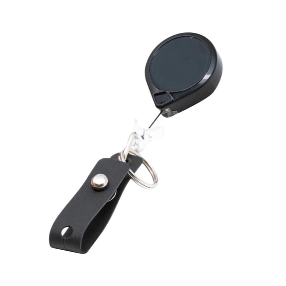 KEY-BAK Super Duty Retractable Badge Holder & ID Badge Reel for Healthcare & Office Professionals-Black