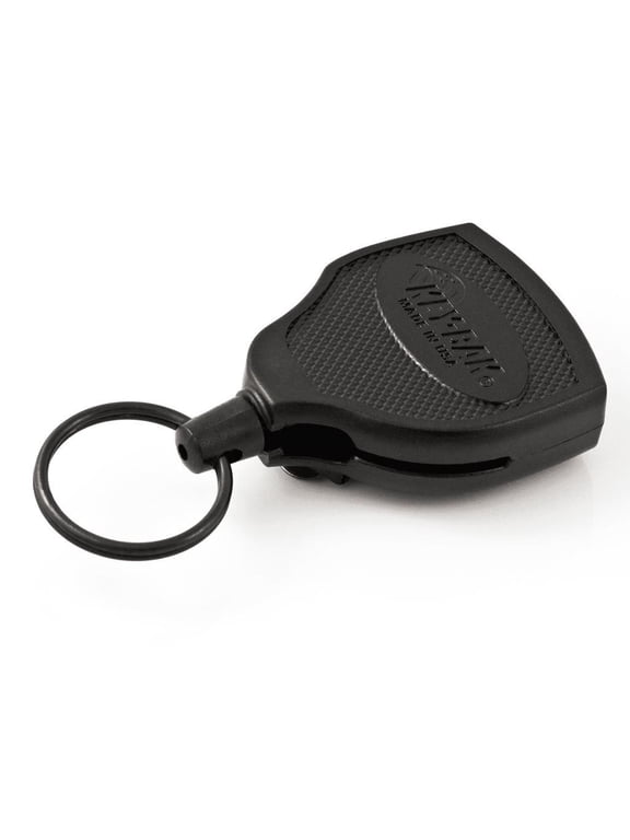 SUPER48 HD 8 oz. Locking Retractable Keychain, 48" Stainless Steel Cable, Tough Polycarbonate Case, Steel Belt Clip, Oversized Split Ring