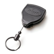 SUPER48 HD 8 oz. Locking Retractable Keychain, 48 Stainless Steel Cable, Tough Polycarbonate Case, Steel Belt Clip, Oversized Split Ring