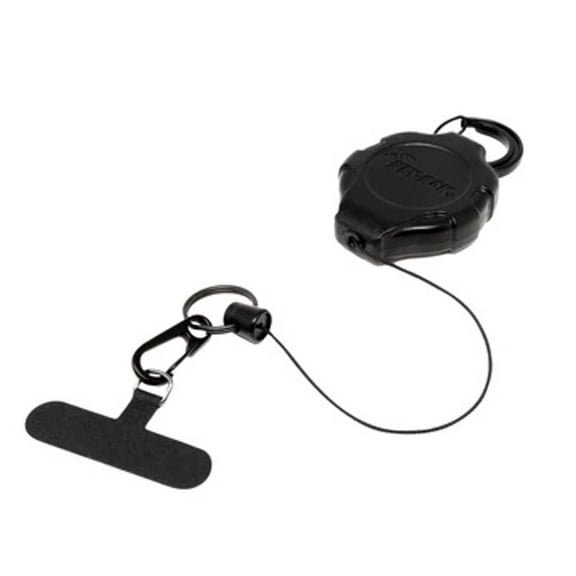 KEY-BAK Universal Anti-Theft Smartphone Case Tether, Easy Charging Retractable Carabiner Clip-Black