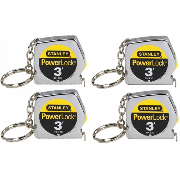 Stanley Keychain Measuring Tape - Durable, Silver - 3 Ft
