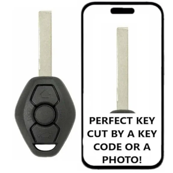 KEY CUT + 2-Track EWS Remote Head Key For 1999 - 2009 BMW LX8FZV PCF7935 44 Chip