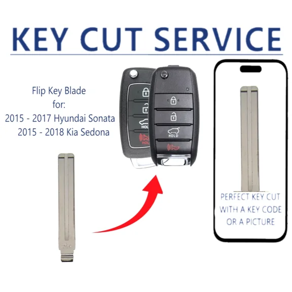 KEY CUT + 2015-2018 Hyundai Kia Remote Flip Key Blade KK10 LXP90 81996-2S020