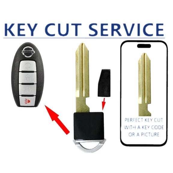 KEY CUT + Emergency Insert Chipped (46) Blank Blade For Nissan Prox Smart Keys