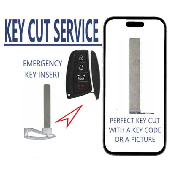 KEY CUT + Emergency Key Insert For Hyundai Genesis 2014-2016 KK12 81996-B1000