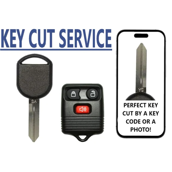 KEY CUT + H92 / H84 Transponder Key 4D63 SA + 3B Remote for 2010 - 2017 Ford