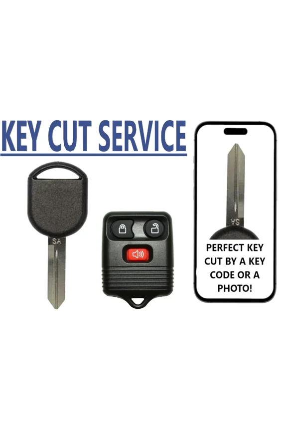KEY CUT + H92 / H84 Transponder Key 4D63 SA + 3B Remote for 2010 - 2017 Ford
