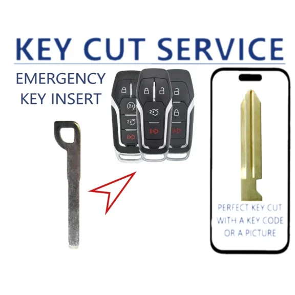 KEY CUT + HU101 Emergency Key Blade FOR Ford Lincoln 2013-2021 / PN: 164-R7992