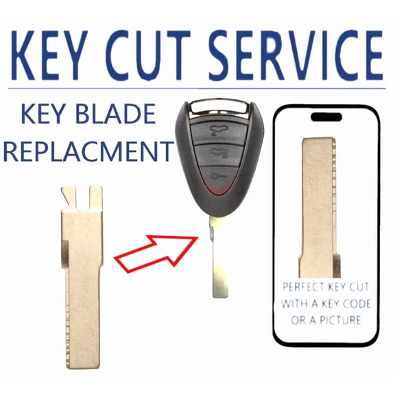 KEY CUT + HU66 KEY BLADE For Porsche 911 Boxter Cayman 2005-2011 997 538 531 00