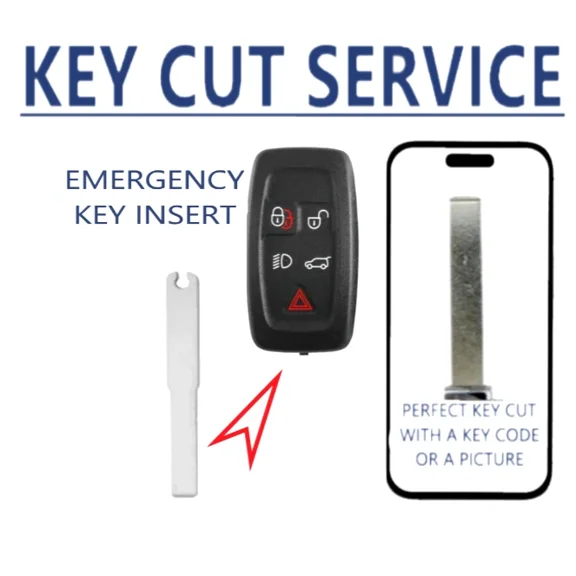 KEY CUT + Land/Range Rover Jaguar Smart Key Emergency Blade for K0BJTF10A