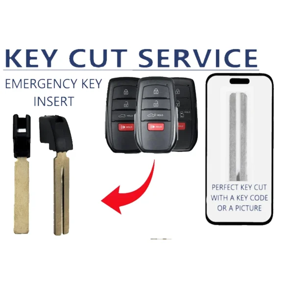 KEY CUT SERVICE + 2016 - 2024 Toyota Emergency Uncut Blade Key TOY51 10