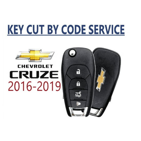 KEY CUT SERVICE + Chevrolet Cruze 2016-2019 Flip Remote Key Fob LXP-T004 XL8 VLS