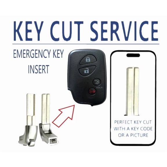 KEY CUT SERVICE + Emergency Key For 2007 - 2015 Lexus 80k LX80 / 69515-50260