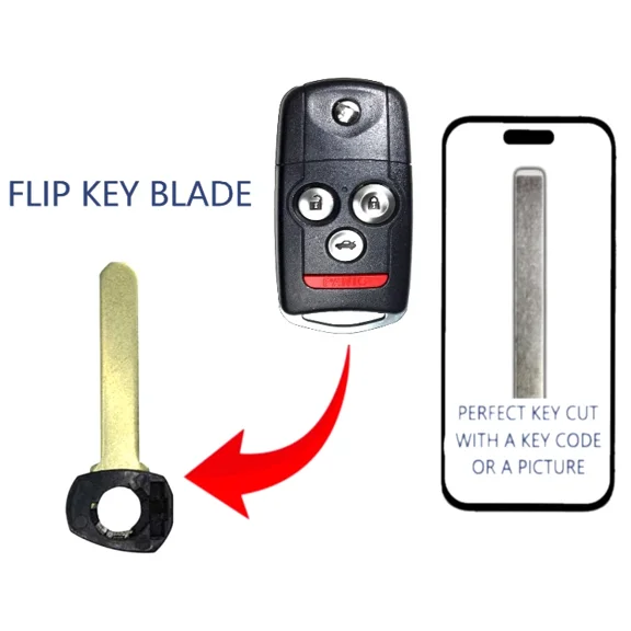 KEY CUT SERVICE + Flip Key Blade For Acura 2007-2013 MDX RDX TL TSX ZDX HO01