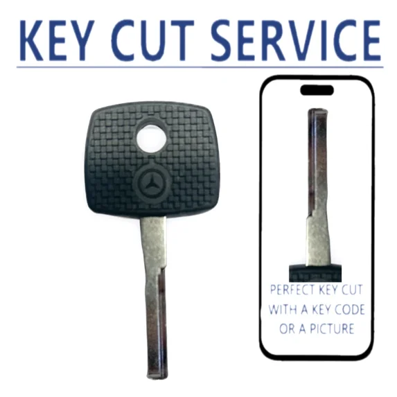 KEY CUT SERVICE + HU64 Mercedes 1998 - 2005 2 Track - Transponder Key (44 Chip)