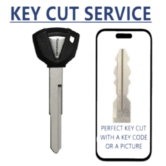 KEY CUT SERVICE + KW15-P Kawasaki Motorcycle Key - Plastic Head