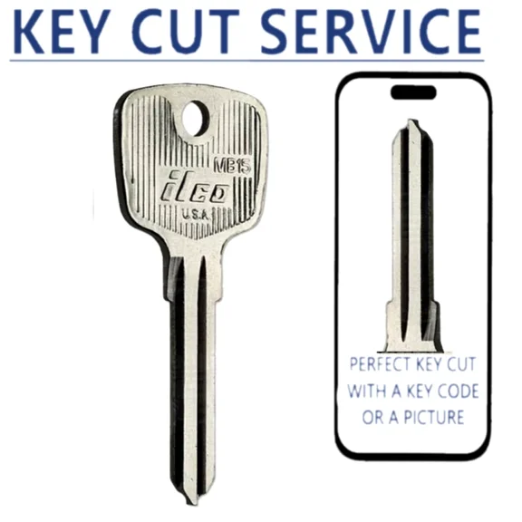 KEY CUT SERVICE + MB15 / HU22 Mercedes Benz Mechanical Key