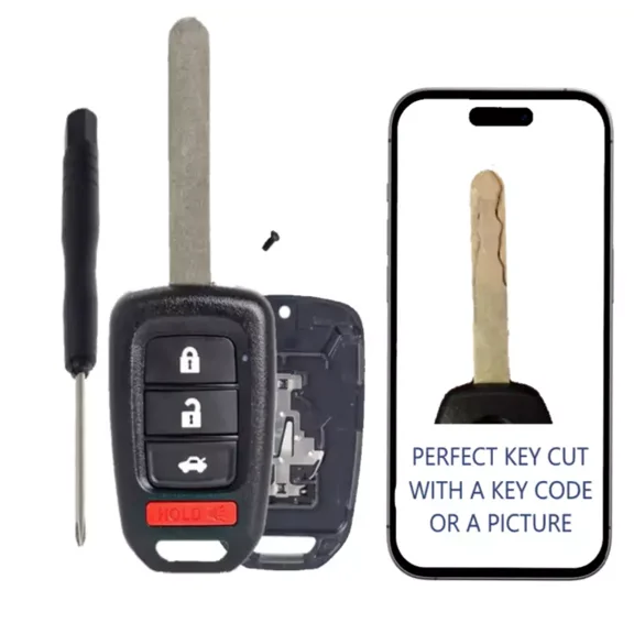 KEY CUT SERVICE + Remote Key Shell for Honda Accord Civic CR-V 2013 - 2020