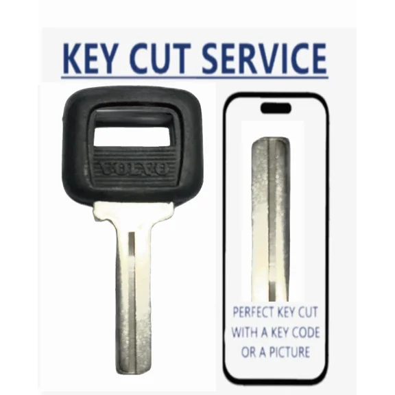 KEY CUT SERVICE + S66NN-P / NE66P-SI Volvo Plastic Hd High Sec Mechanical Key