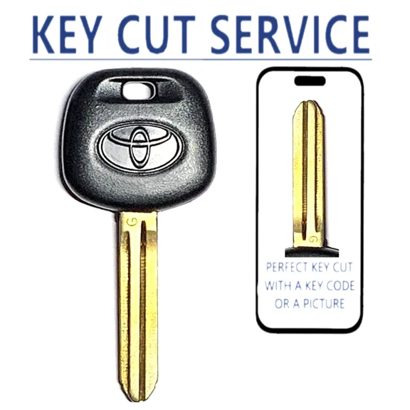 KEY CUT SERVICE + TOY44G TOYOTA 2010-2014 G Chip Transponder Key Blank