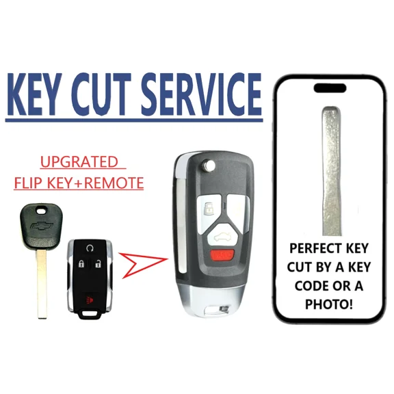 Cut Key Flip Remote with Chip for Chevrolet 2014-2019 M3N-32337100 B119