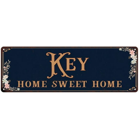 KEY Home Sweet Home Victorian Look 8x24 Metal Sign 108240046017