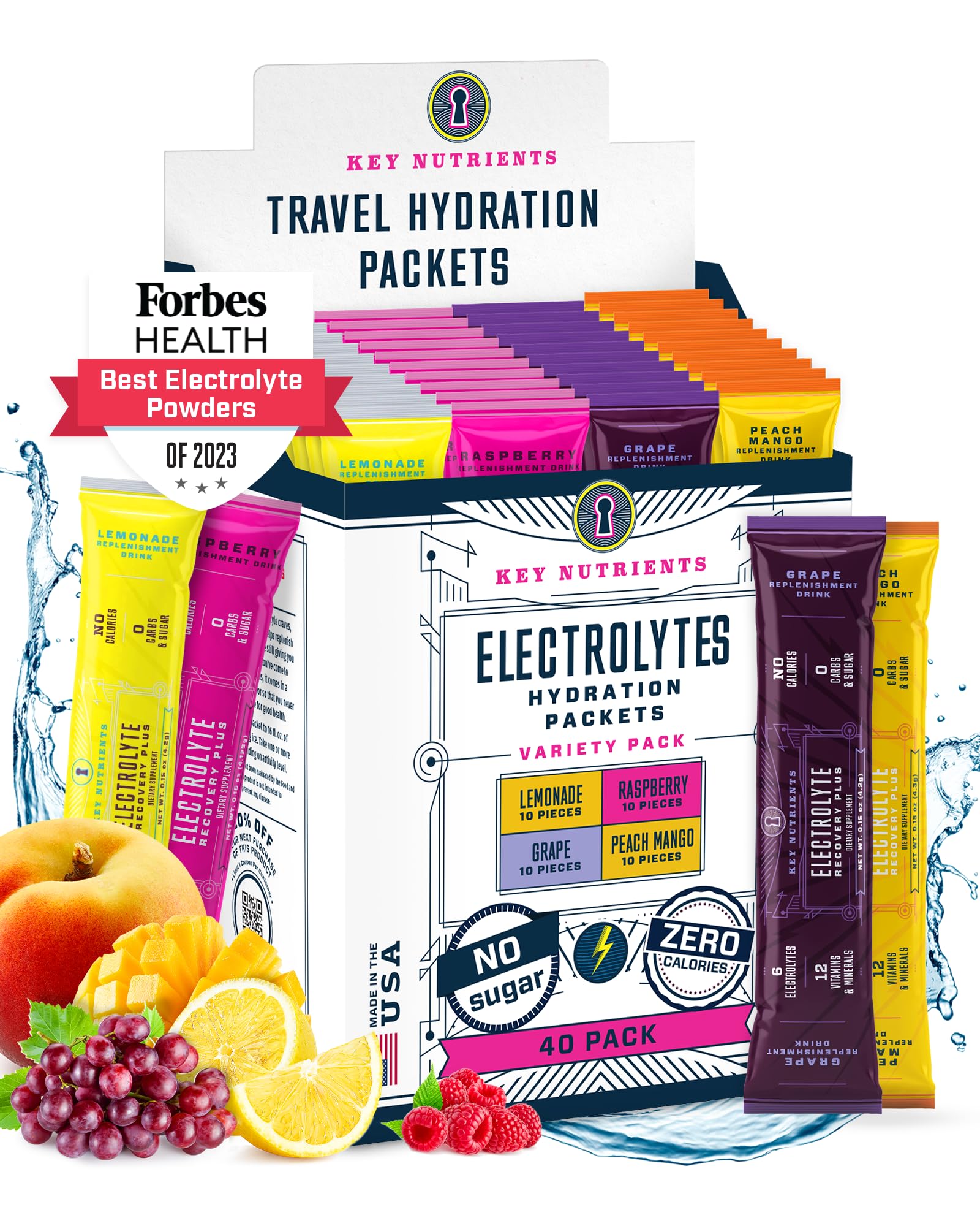 KEY NUTRIENTS Electrolytes Powder Packets No Sugar 4 Delicious