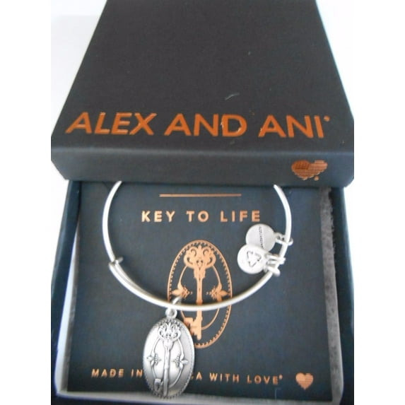 KEY TO LIFE Russian Silver Charm Bangle New WithTag Card & Box