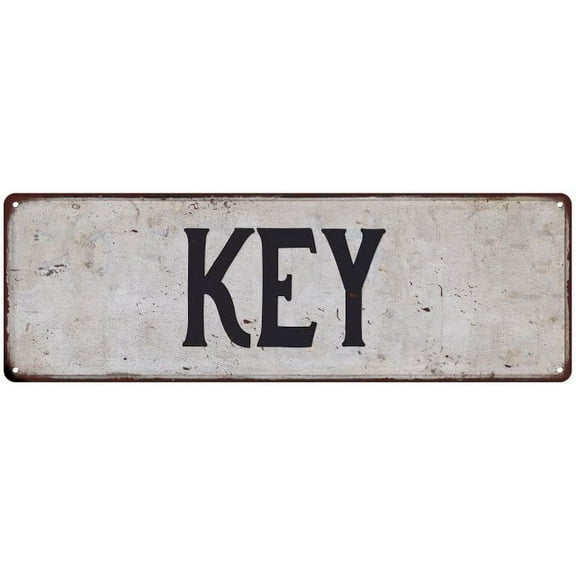 KEY Vintage Look Gift Rustic Chic Metal Sign 6x18 206180036017
