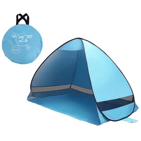 KEYAHAPPY Beach Tent, Pop Up Beach Tent Sun Shelter with UV Protection and Ventilation, Water Resistant Camping Canopy, Blue