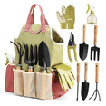 thumbnail image 1 of KEYAHAPPY Garden Tools Set, 9 Piece Gardening Tools with Fashion Bag, Rust-Proof & Heavy-Duty Gardening Supplies Kit Ideal Garden Gifts for Women & Men, 1 of 8