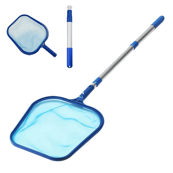 KEYAHAPPY Pool Net, Pool Skimmer Net with Fine Mesh, Adjustable 16-41" Telescopic Aluminum Pole, Surface Cleaner for Swimming Pools, Hot Tubs, Spas and Fountains