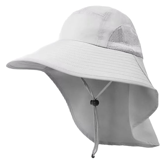 KEYAHAPPY Sun Hats for Women with Neck Flap UPF 50+ UV Protective Hiking Fishing Hats Wide Brim Sun Hat for Women & Men, Light Grey